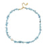 Linglang Handmade Irregular Aquamarine Beaded Necklace Elegant Pearl Necklace Natural Stone Necklace