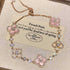 Linglang 18K Gold Plated Clover Lucky Bracelet for Women Flower Adjustable Chain Bracelets Trendy Jewelry Gifts