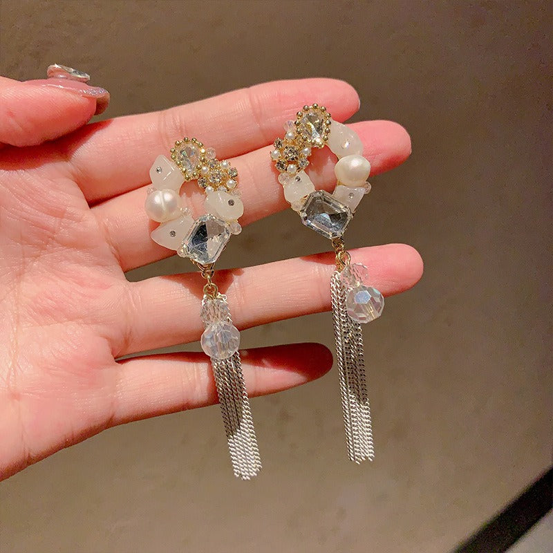 Handmade Boho Earrings Stylish Beaded Earrings Long Tassel Dangle Earrings