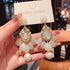 Linglang Handmade Boho Earrings Pearl Beaded Earrings Dainty Dangle Earrings Vintage Pearl Jewelry