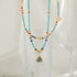 Linglang Blue Green Lapis Lazuli Natural Stone Beaded Necklace Layered Jewelry Czech Beads Necklace Layering Jewelry