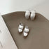 Linglang Matte Silver Hoop Earrings Minimalist Brushed Earrings Jewelry for Girls Dainty Hypoallergenic Earrings
