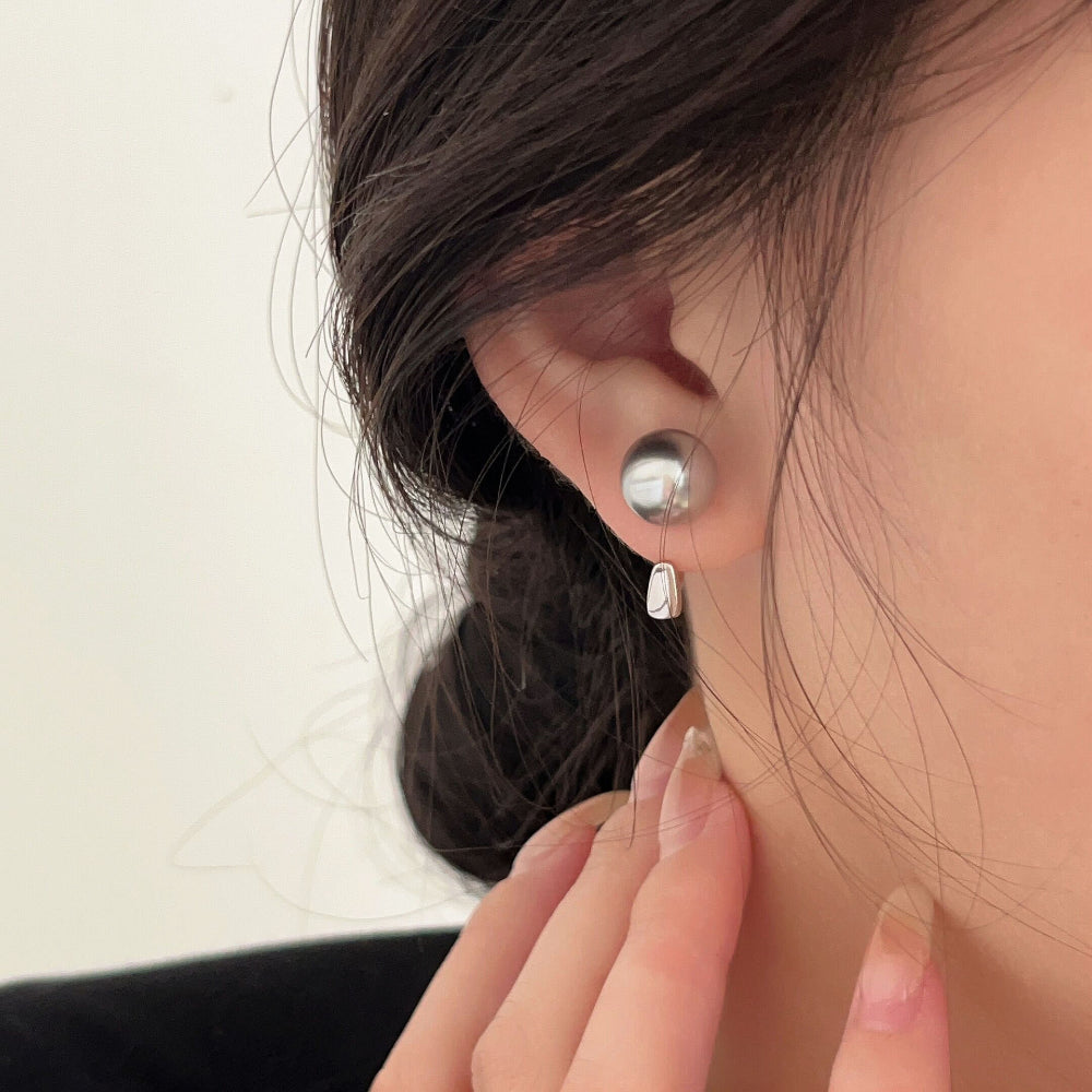Linglang Light Luxury S925 Sterling Silver Earrings Vintage Stud Earrings Pearl Earrings Silver Jewelry for Women