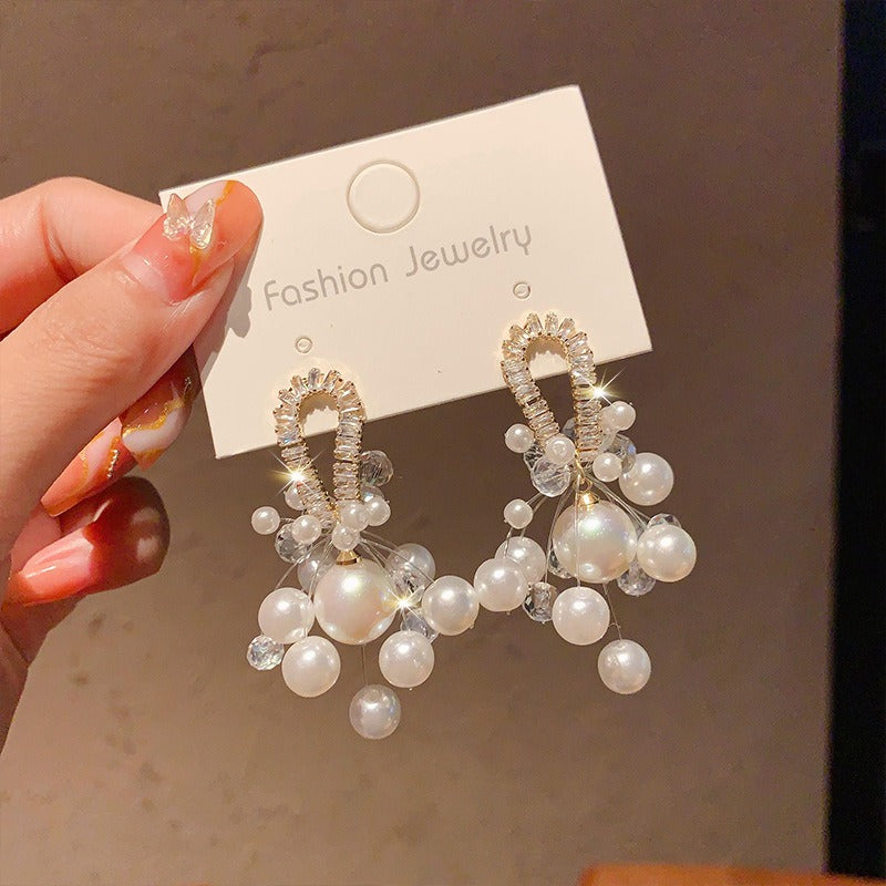 Linglang Boho Earrings for Women Trendy Pearl Earrings Beaded Earrings Stud Earrings Pearl Jewelry