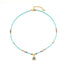 Linglang Blue Green Lapis Lazuli Natural Stone Beaded Necklace Layered Jewelry Czech Beads Necklace Layering Jewelry