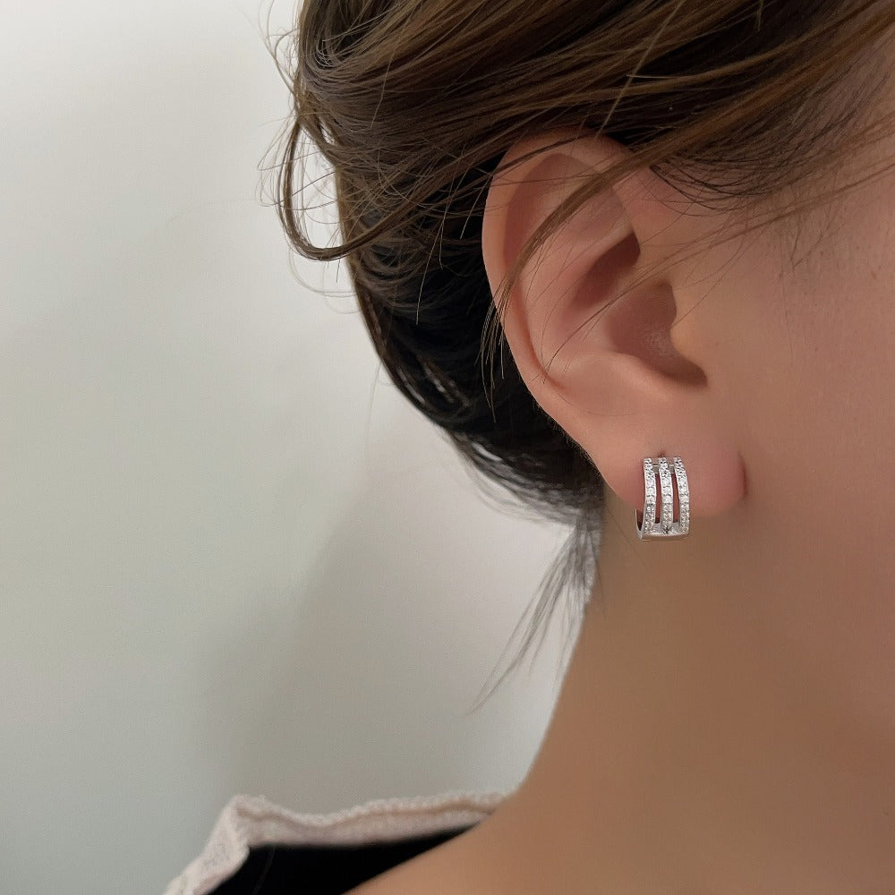 Linglang Silver Hoop Earrings Huggie Earrings Dainty Small Sterling Silver Earrings Trendy Jewelry Gifts