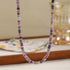 Linglang Purple Natural Stone Necklace Handmade Beaded Necklace Retro Chain Healing Crystal Choker Necklace