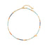 Linglang Blue Green Lapis Lazuli Natural Stone Beaded Necklace Layered Jewelry Czech Beads Necklace Layering Jewelry