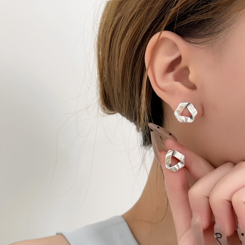 Linglang S925 Stud Earrings Dainty Sterling Silver Earrings Minimalist Hypoallergenic Earrings