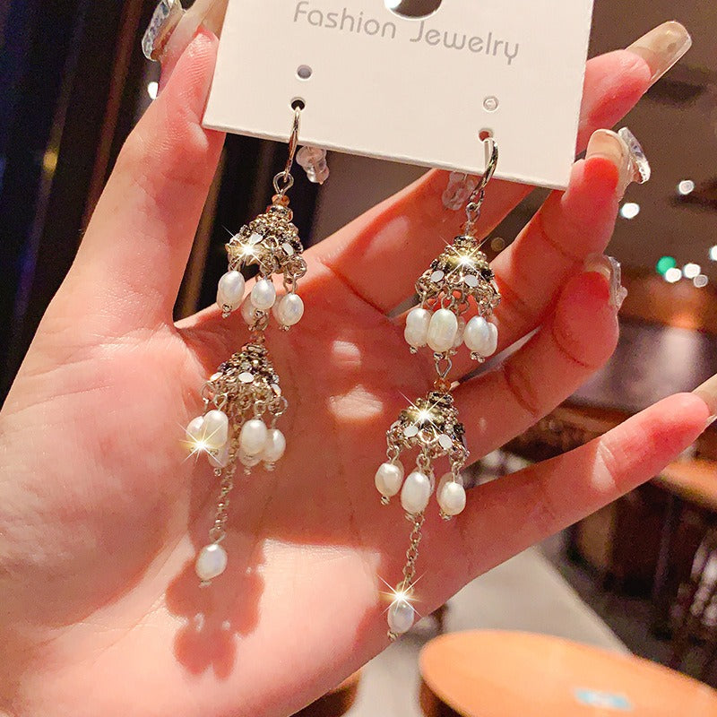 Linglang Pearl Drop Earrings Boho Earrings Pearl Earrings Beaded Earrings Pearl Jewelry for Women