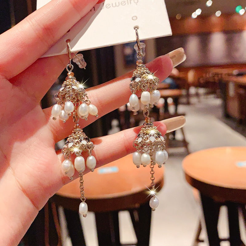 Linglang Pearl Drop Earrings Boho Earrings Pearl Earrings Beaded Earrings Pearl Jewelry for Women