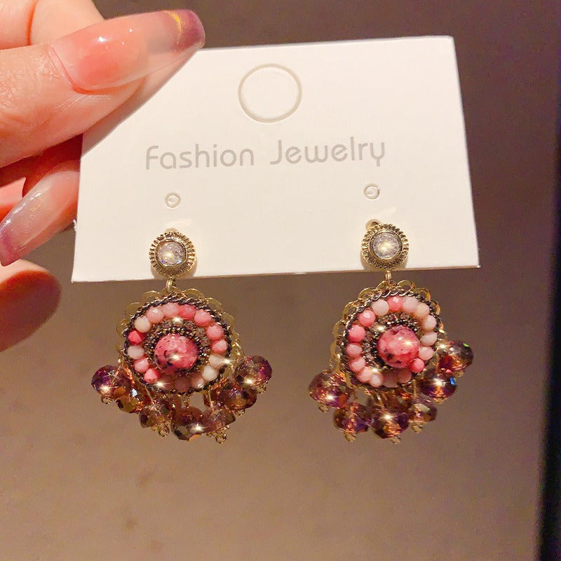Linglang Handmade Boho Earrings for Women Vintage Bohemian Dangle Earrings Vintage Beaded Earrings