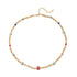 Linglang Retro Natural Red Aventurine Stone Beaded Necklace Boho Necklaces for Women Handmade Jewelry