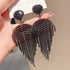 Linglang Dainty Sparkling Earrings Long Tassel Earrings Chic Dangle Earrings