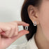 Linglang S925 Sterling Silver Earrings Zirconia Hoop Earrings Trendy Huggie Hoop Earrings