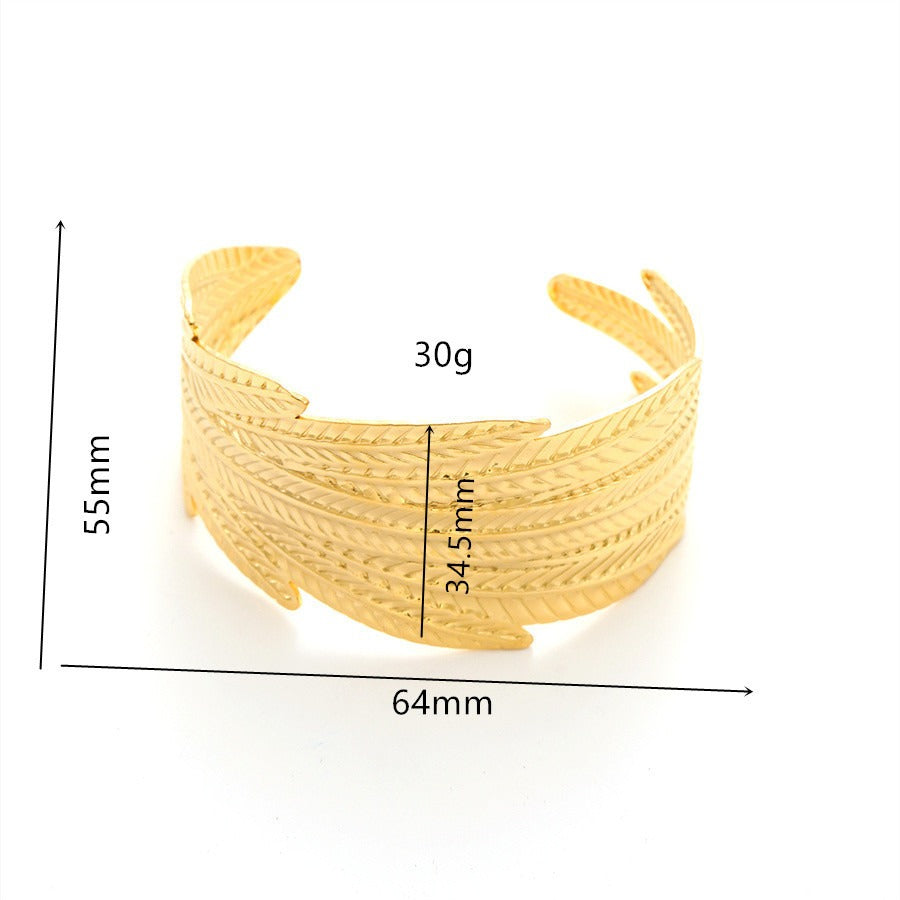 Layla Titanium Gold-plated Open Adjustable Bracelets