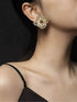 Handwoven Copper Crystal Stud Earrings Statement Earrings for Women